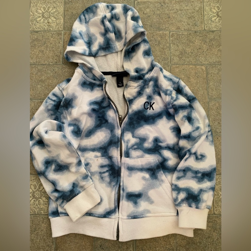 Blue tie dye Calvin Klein zip up